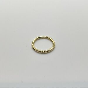 14K Gold Braided Rope Ring - Minimalist Gold Ring - Stackable Ring -